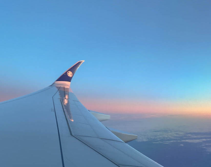 coucher de soleil avion